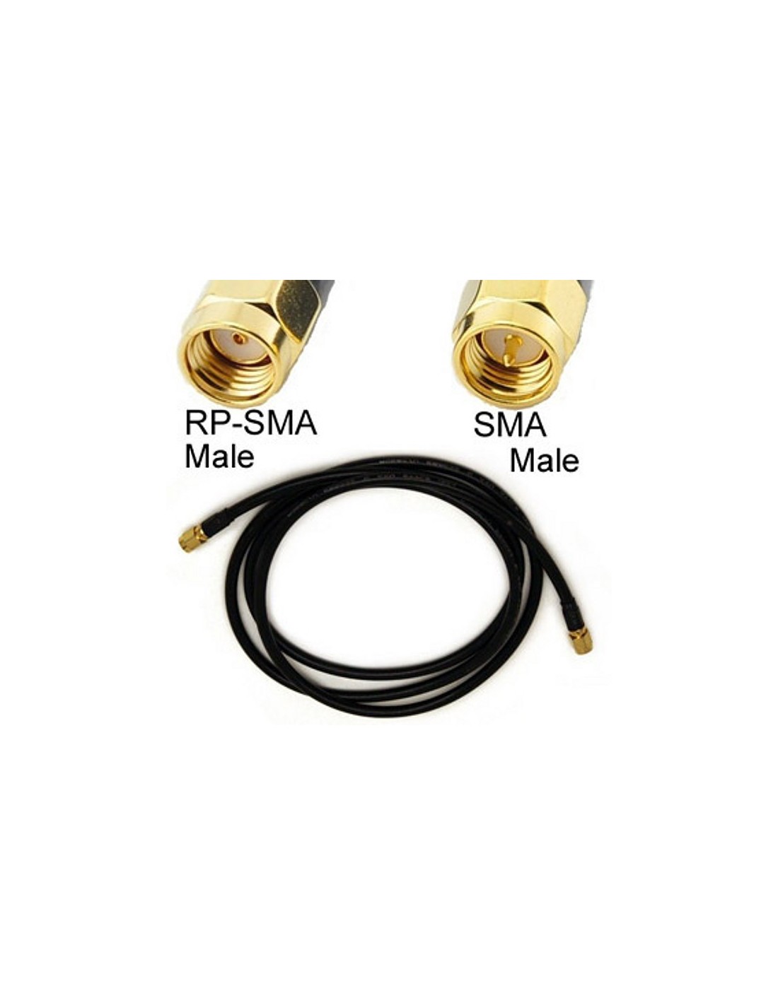 Cavo Prolunga Antenna WiFi RP-SMA Femmina - Femmina, 2 Metri